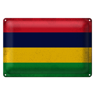 Blechschild Flagge Mauritius 30x20cm Flag Mauritius Vintage