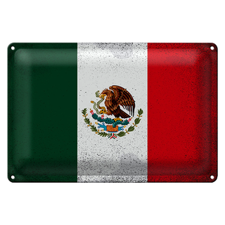 Blechschild Flagge Mexiko 30x20cm Flag of Mexico Vintage