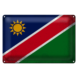 Blechschild Flagge Namibia 30x20cm Flag of Namibia Vintage