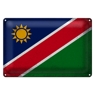 Blechschild Flagge Namibia 30x20cm Flag of Namibia Vintage