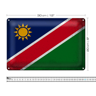 Blechschild Flagge Namibia 30x20cm Flag of Namibia Vintage