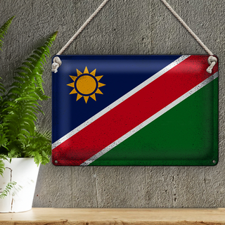 Blechschild Flagge Namibia 30x20cm Flag of Namibia Vintage