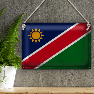 Blechschild Flagge Namibia 30x20cm Flag of Namibia Vintage