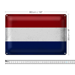 Blechschild Flagge Niederlande 30x20cm Netherlands Vintage