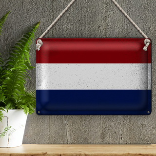 Blechschild Flagge Niederlande 30x20cm Netherlands Vintage