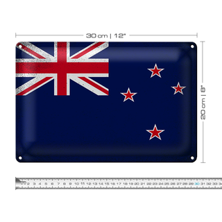 Blechschild Flagge Neuseeland 30x20cm New Zealand Vintage