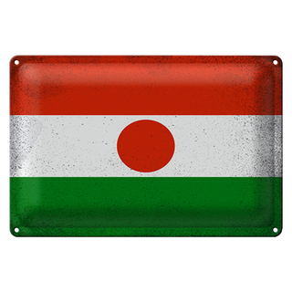 Blechschild Flagge Niger 30x20cm Flag of Niger Vintage