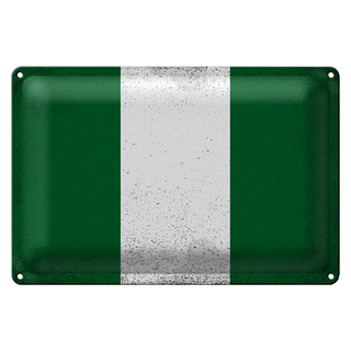 Blechschild Flagge Nigeria 30x20cm Flag of Nigeria Vintage