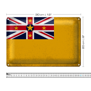 Blechschild Flagge Niue 30x20cm Flag of Niue Vintage