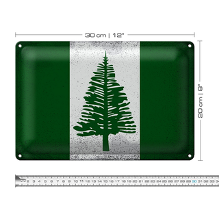 Blechschild Flagge Norfolkinsel 30x20cm Flag Vintage