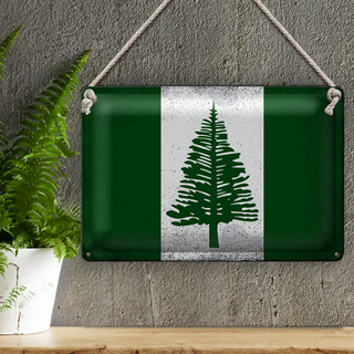 Blechschild Flagge Norfolkinsel 30x20cm Flag Vintage