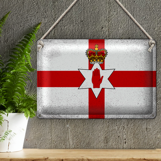 Blechschild Flagge Nordirland 30x20cm Flag Vintage