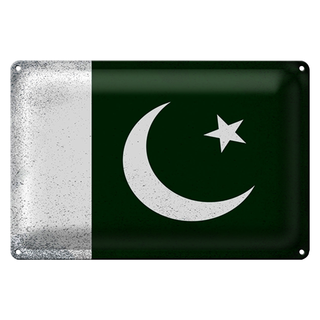 Blechschild Flagge Pakistan 30x20cm Flag Pakistan Vintage