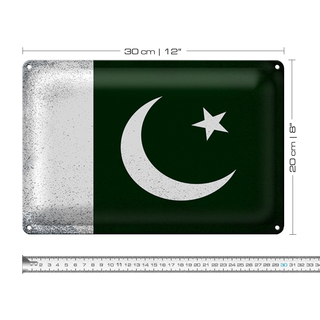 Blechschild Flagge Pakistan 30x20cm Flag Pakistan Vintage