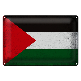 Blechschild Flagge Palästina 30x20cm Flag Palestine Vintage