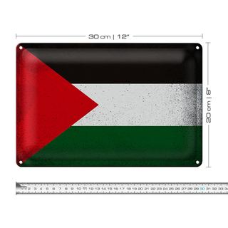 Blechschild Flagge Palästina 30x20cm Flag Palestine Vintage