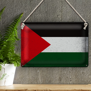 Blechschild Flagge Palästina 30x20cm Flag Palestine Vintage