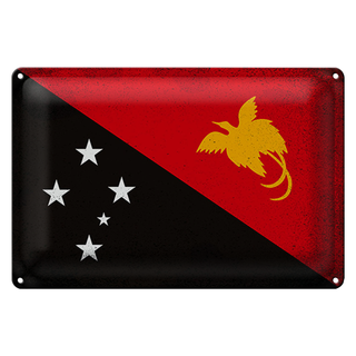 Blechschild Flagge Papua-Neuguinea 30x20cm Guinea Vintage