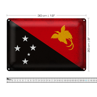 Blechschild Flagge Papua-Neuguinea 30x20cm Guinea Vintage