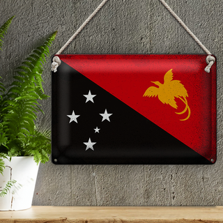 Blechschild Flagge Papua-Neuguinea 30x20cm Guinea Vintage