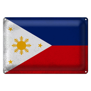 Blechschild Flagge Philippinen 30x20cm Philippines Vintage