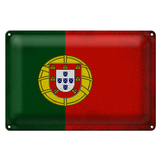 Blechschild Flagge Portugal 30x20cm Flag Portugal Vintage
