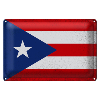 Blechschild Flagge Puerto Rico 30x20cm Puerto Rico Vintage