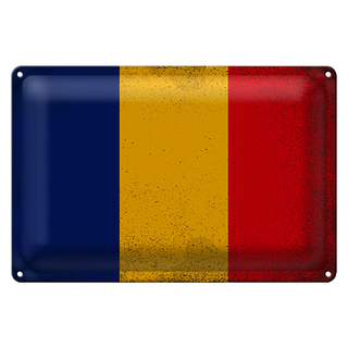 Blechschild Flagge Rumänien 30x20cm Flag of Romania Vintage