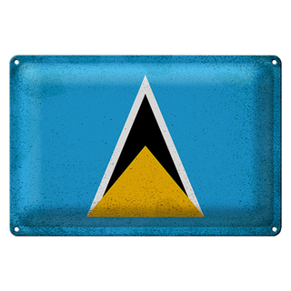 Blechschild Flagge Saint Lucia 30x20cm Saint Lucia Vintage