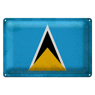 Blechschild Flagge Saint Lucia 30x20cm Saint Lucia Vintage