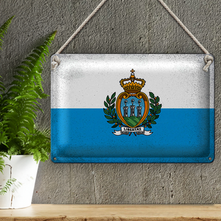Blechschild Flagge San Marino 30x20cm San Marino Vintage