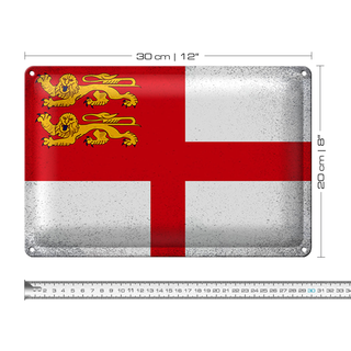Blechschild Flagge Sark 30x20cm Flag of Sark Vintage