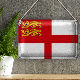 Blechschild Flagge Sark 30x20cm Flag of Sark Vintage