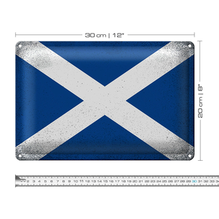 Blechschild Flagge Schottland 30x20cm Flag Scotland Vintage
