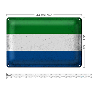 Blechschild Flagge Sierra Leone 30x20cm Flag Vintage