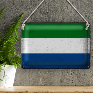 Blechschild Flagge Sierra Leone 30x20cm Flag Vintage