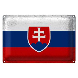 Blechschild Flagge Slowakei 30x20cm Flag Slovakia Vintage