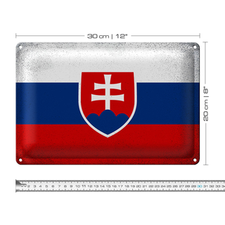 Blechschild Flagge Slowakei 30x20cm Flag Slovakia Vintage