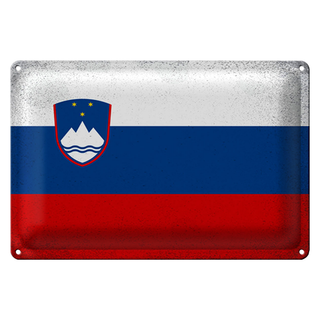 Blechschild Flagge Slowenien 30x20cm Flag Slovenia Vintage