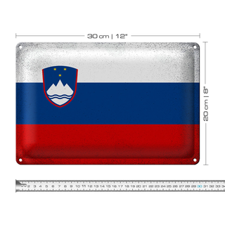 Blechschild Flagge Slowenien 30x20cm Flag Slovenia Vintage