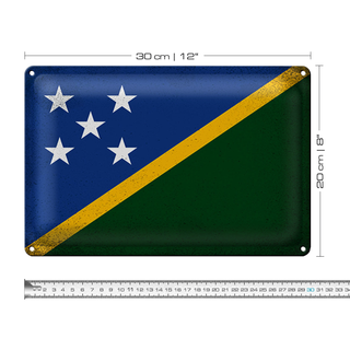 Blechschild Flagge Salomonen 30x20cm Solomon Islands Vintag