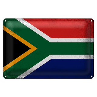 Blechschild Flagge Südafrika 30x20cm South Africa Vintage