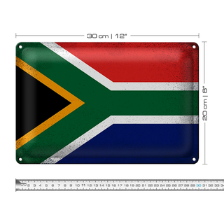Blechschild Flagge Südafrika 30x20cm South Africa Vintage