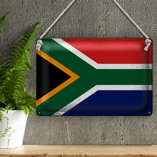 Blechschild Flagge Südafrika 30x20cm South Africa Vintage