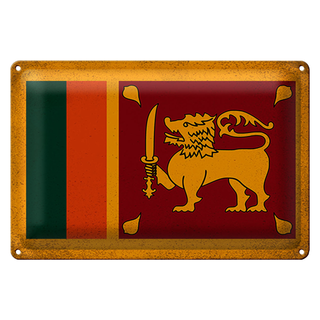 Blechschild Flagge Sri Lanka 30x20cm Flag Sri Lanka Vintage