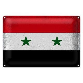 Blechschild Flagge Syrien 30x20cm Flag of Syria Vintage