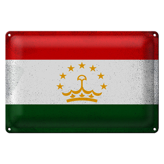 Blechschild Flagge Tadschikistan 30x20cm Tajikistan Vintage