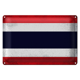 Blechschild Flagge Thailand 30x20cm Flag Thailand Vintage