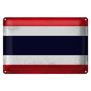 Blechschild Flagge Thailand 30x20cm Flag Thailand Vintage