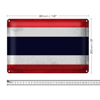 Blechschild Flagge Thailand 30x20cm Flag Thailand Vintage
